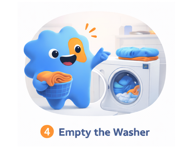 Step 4: Empty the washer and you're done
